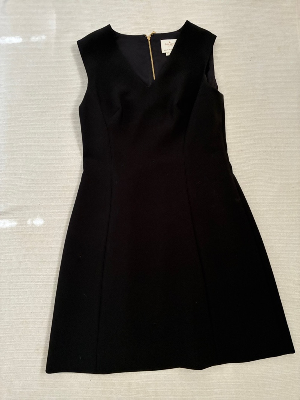 kate spade Black Sleeveless Notch-Neck A-Line Dress